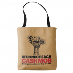 Brown Reusable Tote Shopping Bag Cash Mob Redondo Beach Cashmob